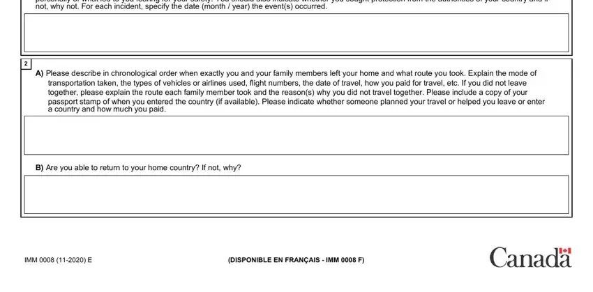 Step # 2 of submitting generic application form for canada imm 0008