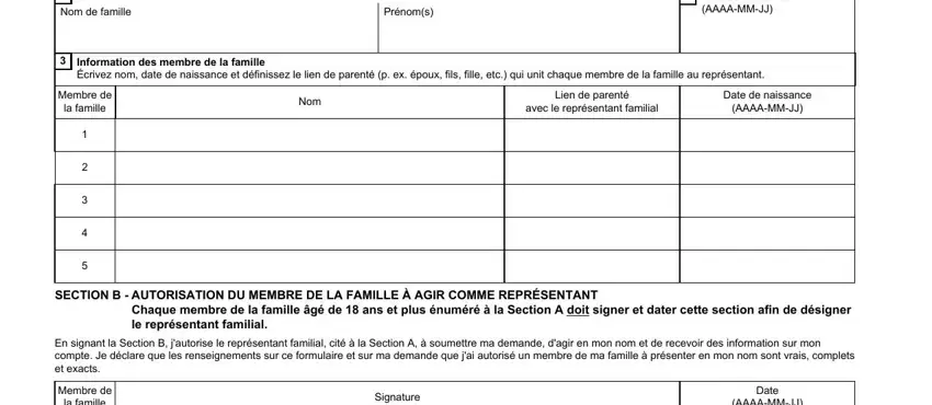 Filling out segment 1 in representative applications
