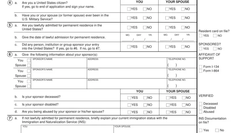 CAPI Form SOC 814 - step 3 immigration and citizenship status