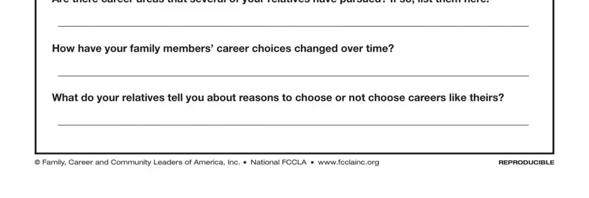 A way to fill out career family tree worksheet step 2