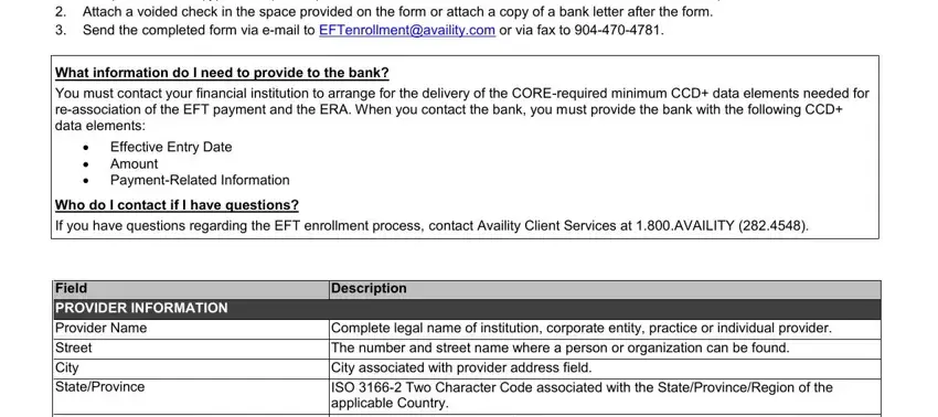 Filling in segment 4 of carefirst deposit eft ach