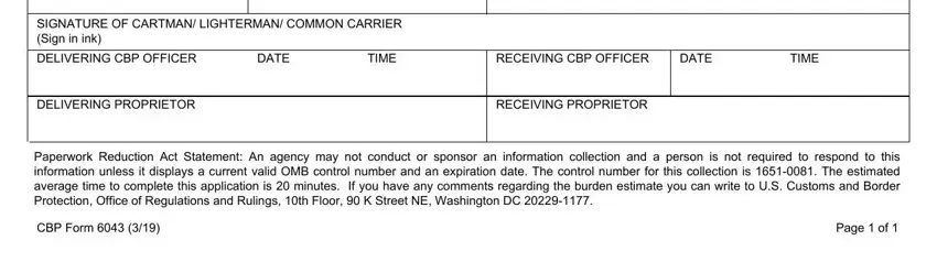 How you can complete customs form 6043 portion 3