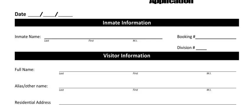 Filling in segment 2 of cook county visitation application