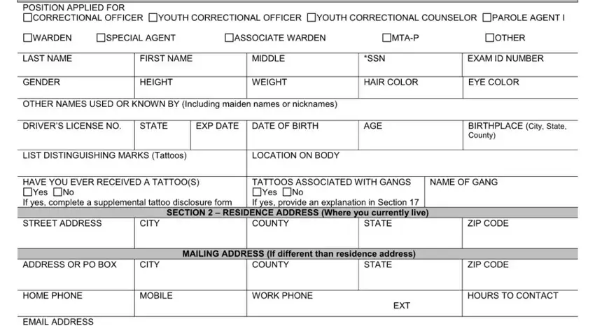 Filling out the cdcr phs - part 4: residential history and personal references