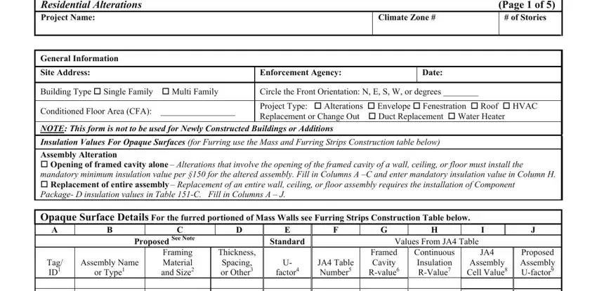 Filling out section 1 of cf1r prescriptive form