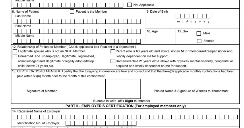 CF2 PhilHealth form section 2 with diagnosis and treatment fields