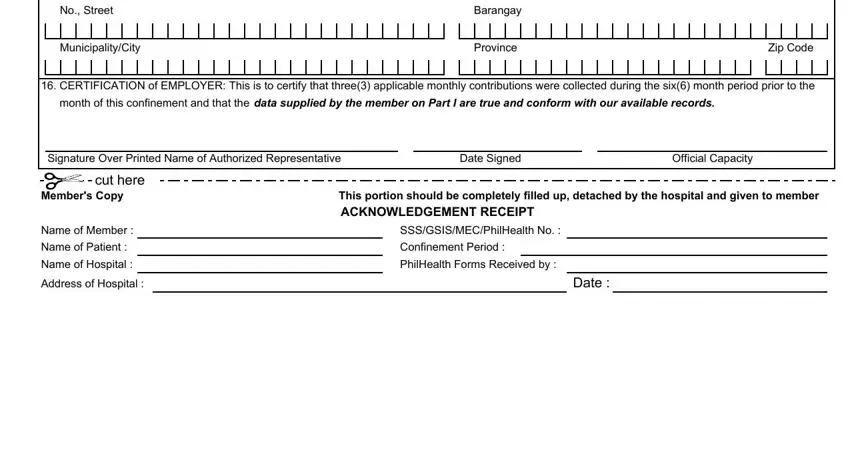 CF2 PhilHealth form section 3 with employer certification and physician signatures