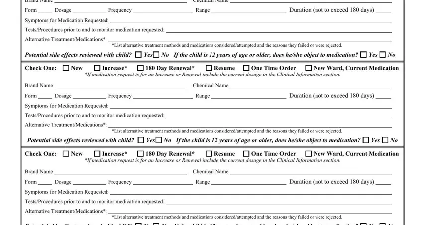 CFS 431-A form proposed medication fields portion 2