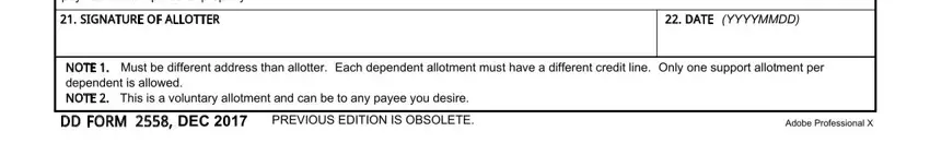 Writing part 2 of dd form 2558 army form