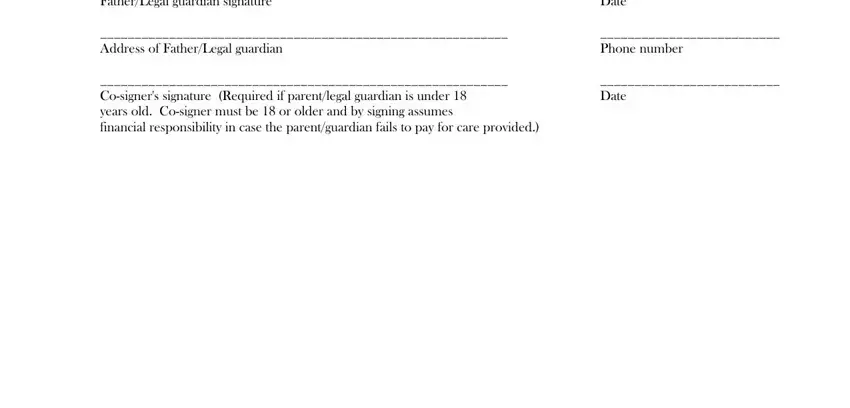 Filling in segment 5 in child provider care contract form