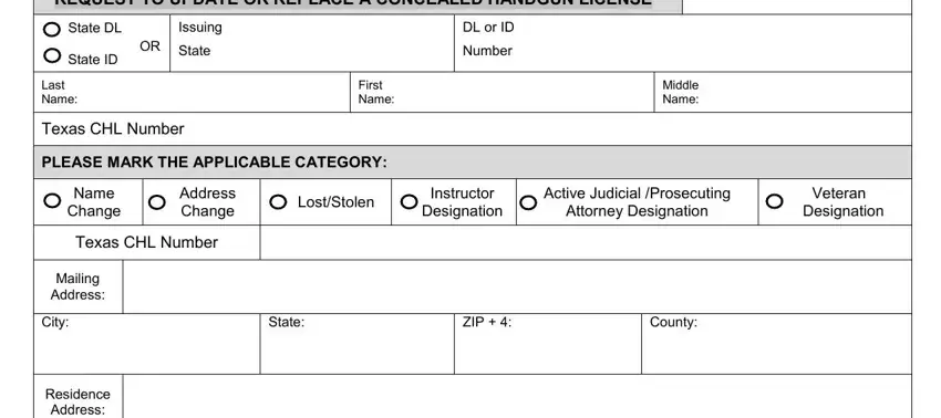 Stage no. 1 of submitting texas update concealed handgun