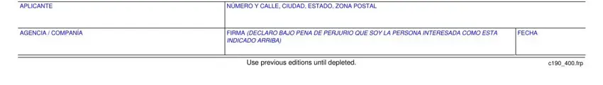 Filling out part 3 in form chp 190