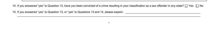 Cinemark employment application form - conviction history disclosure section