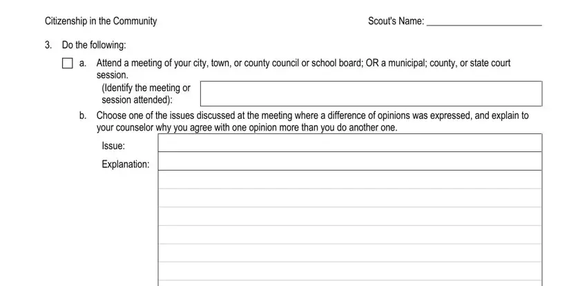 Writing part 5 of citizenship community merit badge worksheet bsa