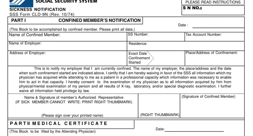 CLD 9N sickness notification form 2021 editable completion process detailed (stage 1)