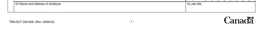 Step no. 4 for filling in 330 60e security clearance form