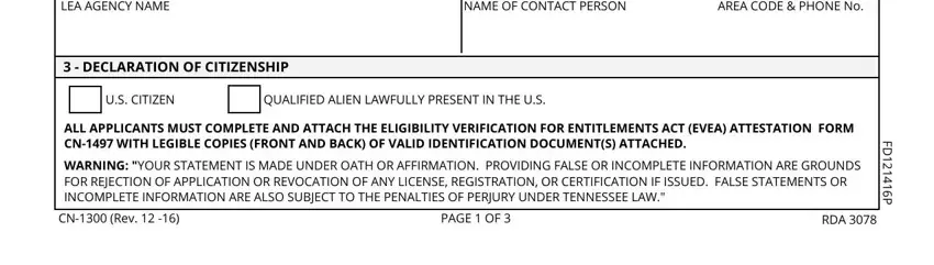 Filling out segment 2 in tennessee asbestos license