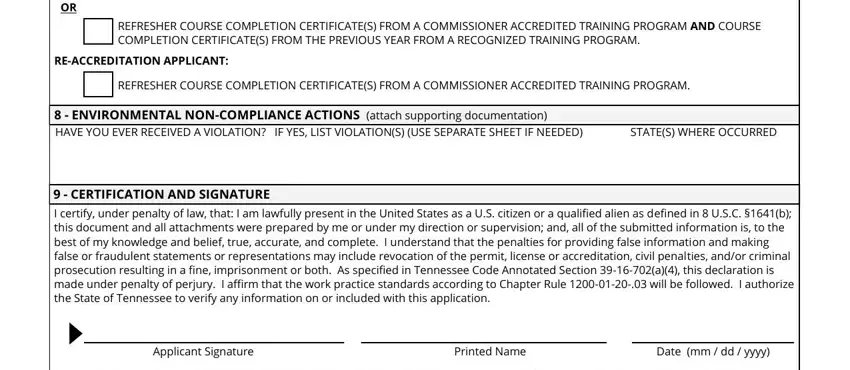 Stage no. 4 of completing tennessee asbestos license