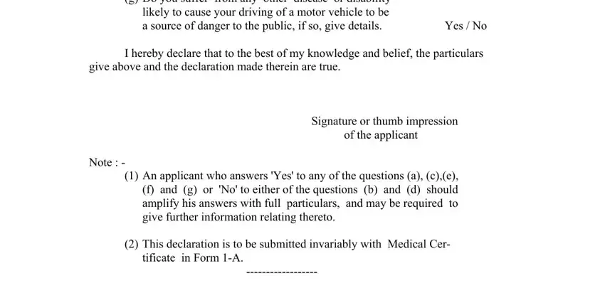 This declaration is to be, give above and the declaration, and I hereby declare that to the best inside form1
