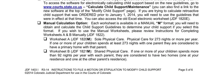 Worksheet B JDF M Shared Physical, Manual Calculation Option Each, and JDF  I R INSTRUCTIONS TO FILE A of co file stipulation