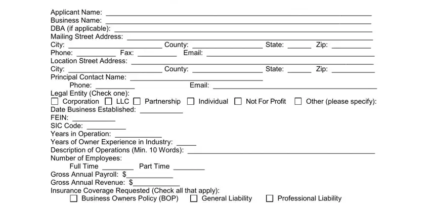 Filling out section 1 of erie commercial driver questionnaire