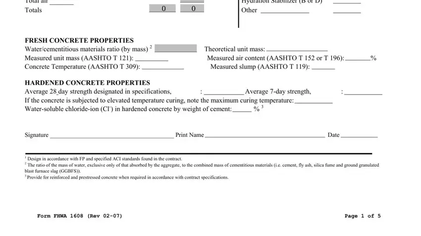 Total air, Form FHWA Rev, and Page of in 1608 aashto online