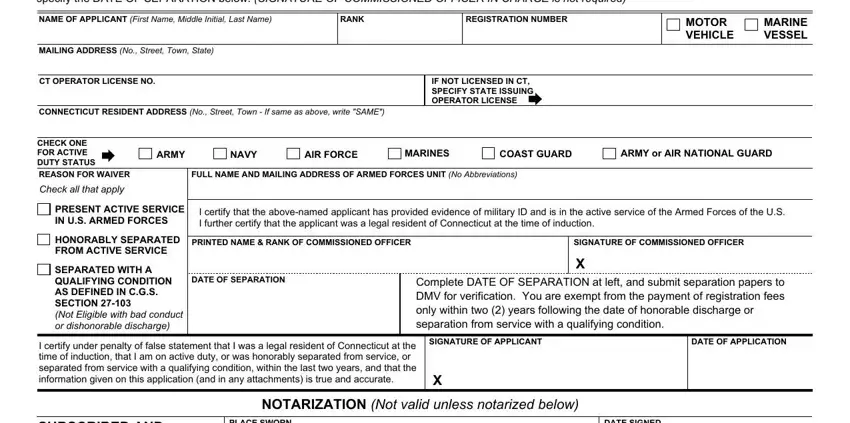 Connecticut Form B-276 completion guide showing fields for service dates and residency