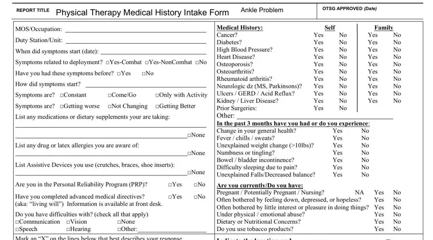 Step 1 in filling out the beauty therapy consultation paper online