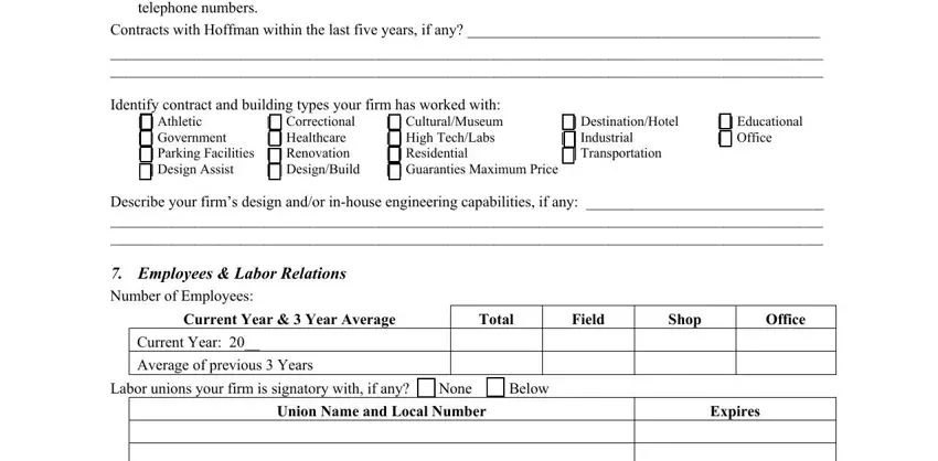 Filling in segment 5 of Prequalification