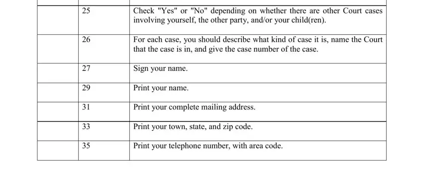 Part no. 4 of filling in indiana contempt of court forms