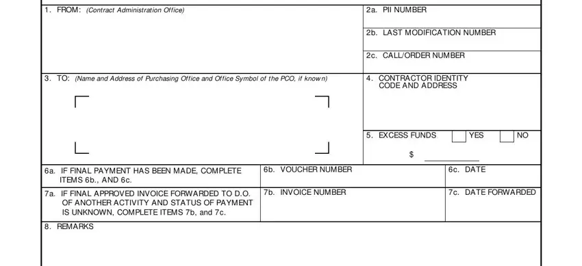 DD Form 1594 step 1 - administration office fields