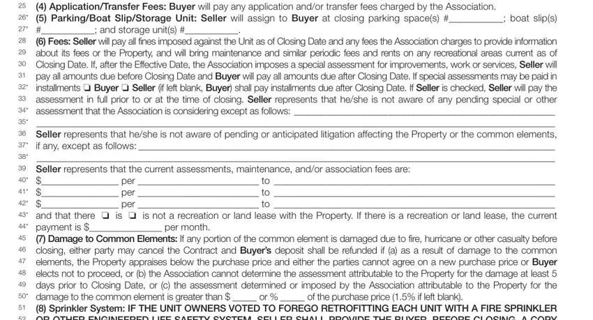 Stage no. 2 in filling out comprehensive rider to residential contract