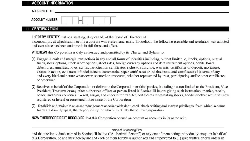 Tips to fill in certificate of resolution stage 1