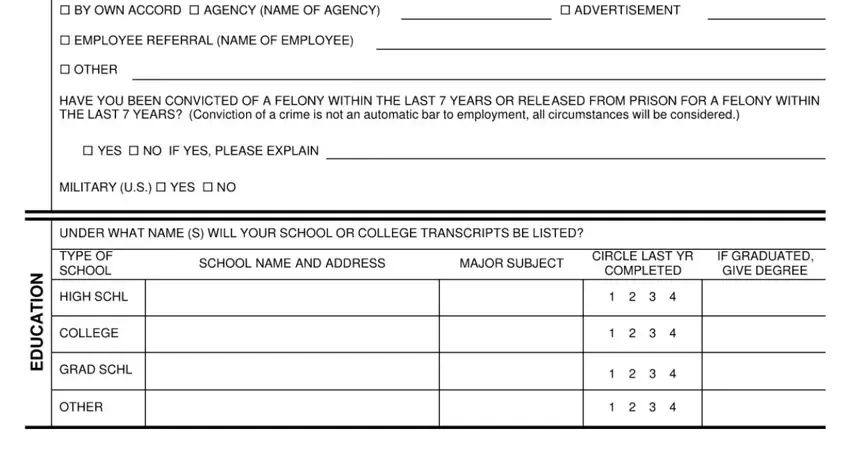 Costco job application employment history section with past employer details