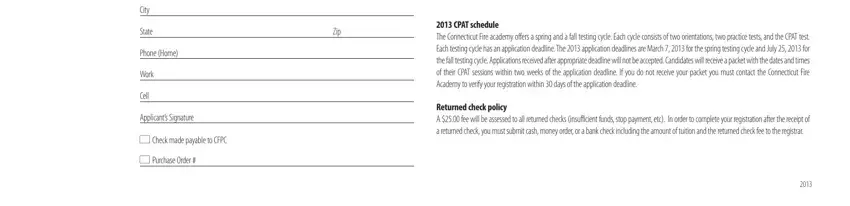 How to complete the CPAT Online Form Date step 2