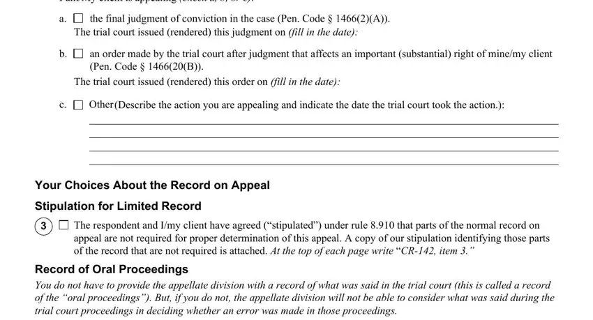 The right way to fill out form cr 141 part 3
