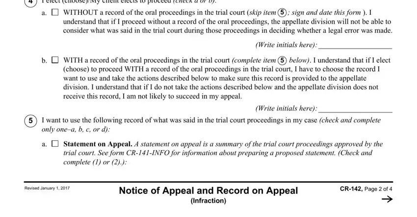 Step no. 4 of completing form cr 141