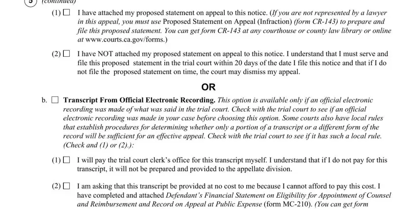 Step no. 5 of filling out form cr 141