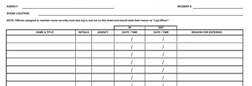 How you can fill out crime scene report stage 1