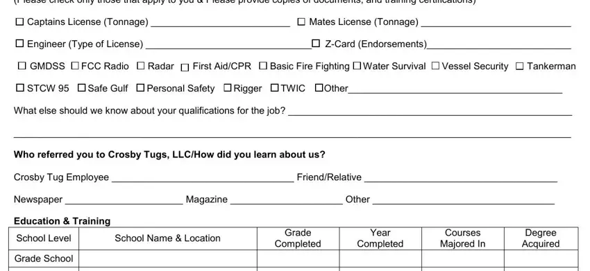 Filling out section 4 of crosby tugs dredging