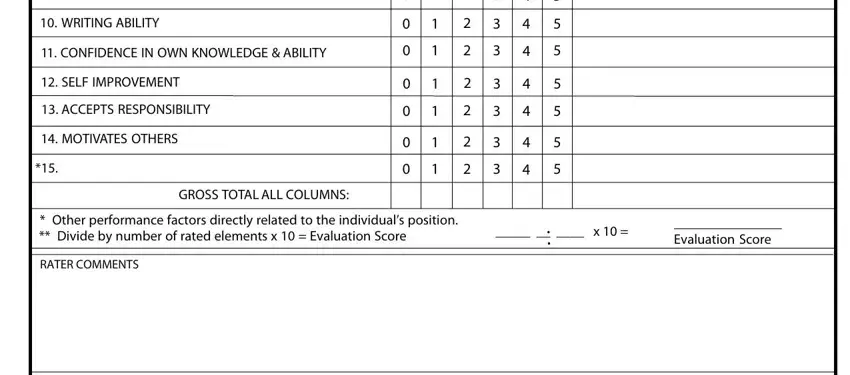 CSMR Form 900-20 Part II – performance factor rating fields