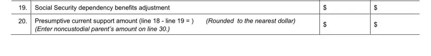 Stage no. 3 of filling out child support ct calculator
