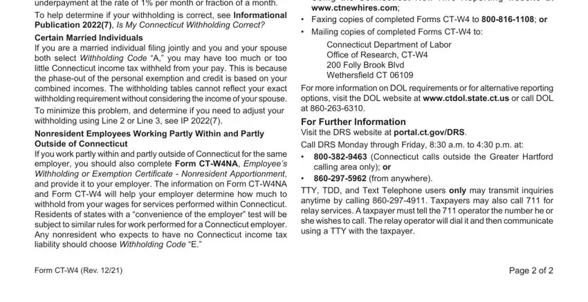 Filling out ct w4 step 3 additional withholding