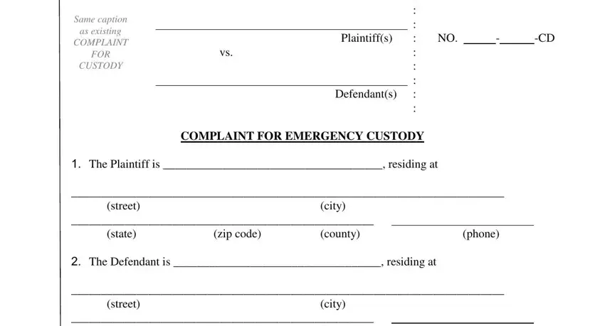 Step # 1 for completing custody clearfield