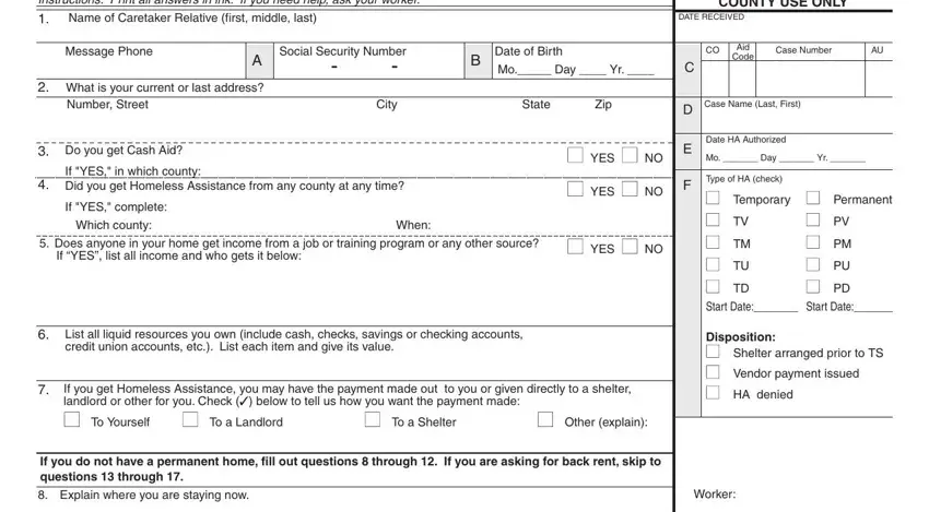 Stage # 1 for submitting cw 42 form