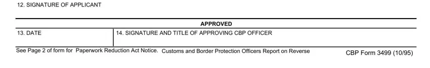 DATE, See Page of form for Paperwork, and Customs and Border Protection of form 3499 pdf