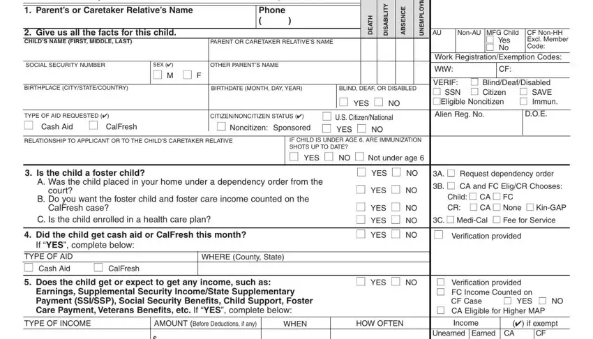 Completing part 1 of the CW 8A supplemental application form