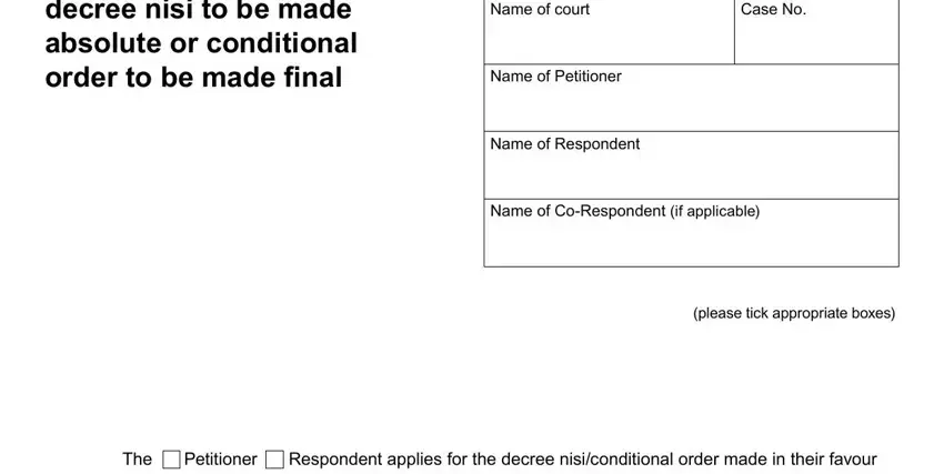 Filling in section 1 of the D36 Decree Form