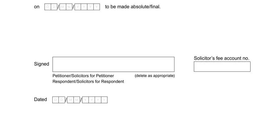 Filling in section 2 of the D36 Decree Form