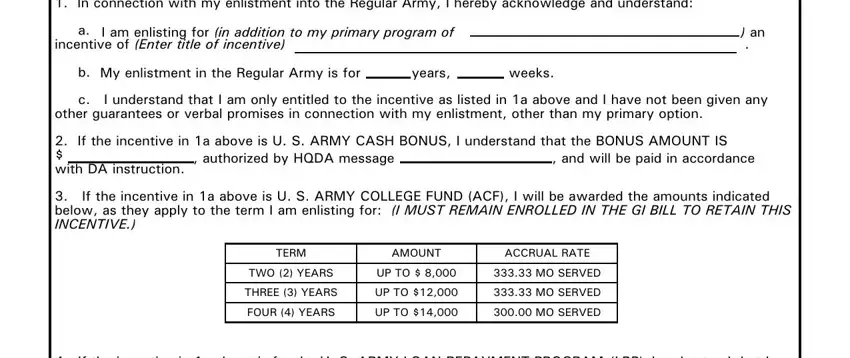 How to fill out DA Form 3286-66 step 1